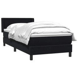 Sommier à lattes de lit avec matelas noir 80x210 cm velours 