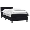 Sommier à lattes de lit avec matelas noir 80x210 cm velours 