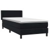 Sommier à lattes de lit avec matelas noir 80x210 cm velours 