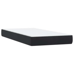 Sommier à lattes de lit avec matelas noir 80x210 cm velours 