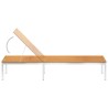 Chaise longue avec coussin Bois d'acacia et acier inoxydable 