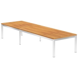 Chaise longue avec coussin Bois d'acacia et acier inoxydable 
