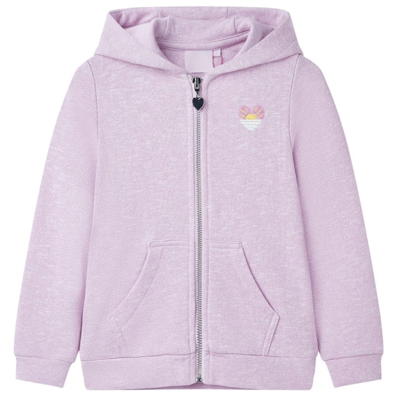 Sweatshirt à capuche et fermeture éclair pour enfants mélange lila 140 