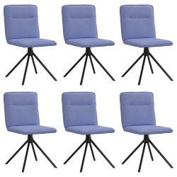 Chaises à manger lot de 6 bleu jean tissu 