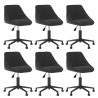 Chaises pivotantes à manger lot de 6 noir velours 