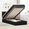 Cadre de lit ottoman avec matelas noir 90x190 cm velours 