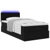Cadre de lit ottoman avec matelas noir 90x190 cm velours 