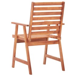 Chaises à manger d'extérieur lot de 2 et coussins Acacia massif 