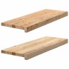Appuis de fenêtre 2 pcs non traité 70x30x2 cm bois chêne massif 