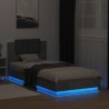 Cadre de lit avec LED sans matelas gris béton 90x200 cm 