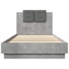 Cadre de lit avec LED sans matelas gris béton 90x200 cm 