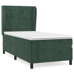 Sommier à lattes de lit avec matelas Vert foncé 90x190 cm 