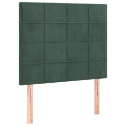 Sommier à lattes de lit avec matelas Vert foncé 90x190 cm 