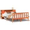 Lit bibliothèque sans matelas cire marron 160x200cm bois massif 