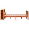 Lit bibliothèque sans matelas cire marron 160x200cm bois massif 