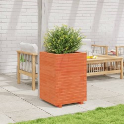 Jardinière cire marron 50x50x72,5 cm bois de pin massif 