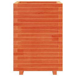 Jardinière cire marron 50x50x72,5 cm bois de pin massif 