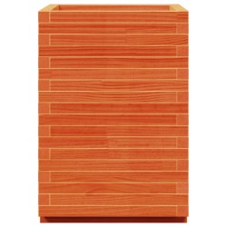 Jardinière cire marron 50x50x72,5 cm bois de pin massif 
