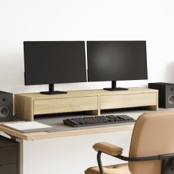 Support de moniteur avec tiroirs chêne sonoma bois d'ingénierie 