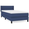 Sommier à lattes de lit avec matelas Bleu 90x190 cm Tissu 