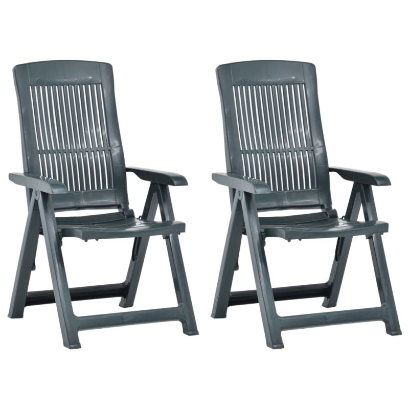 Chaises inclinables de jardin lot de 2 Plastique Vert 