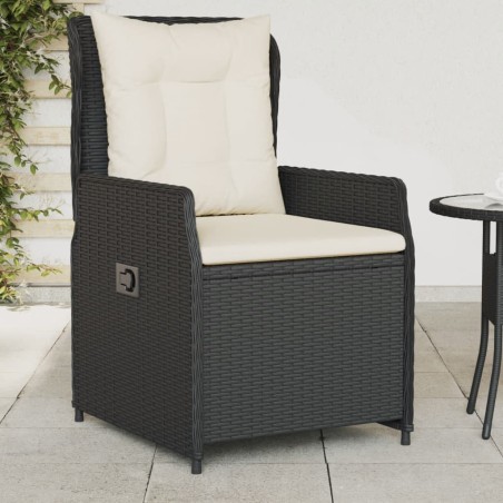 Chaises inclinables de jardin lot de 2 noir résine tressée 