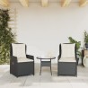 Chaises inclinables de jardin lot de 2 noir résine tressée 