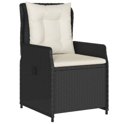 Chaises inclinables de jardin lot de 2 noir résine tressée 
