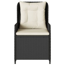 Chaises inclinables de jardin lot de 2 noir résine tressée 