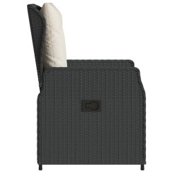 Chaises inclinables de jardin lot de 2 noir résine tressée 