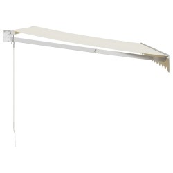 Auvent rétractable crème 3x2,5 m tissu et aluminium 