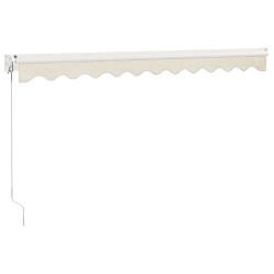 Auvent rétractable crème 3x2,5 m tissu et aluminium 