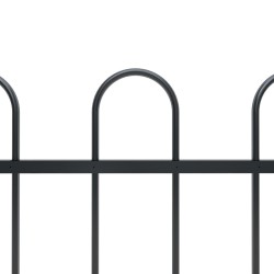 Clôture de jardin avec dessus en cerceau Acier 8,5 x 1,2 m Noir 