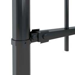 Clôture de jardin avec dessus en cerceau Acier 8,5 x 1,2 m Noir 