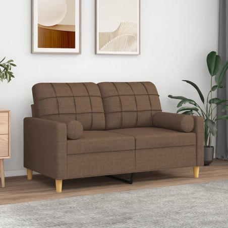 Coussins décoratifs lot de 2 Marron Ø15x50 cm Tissu 