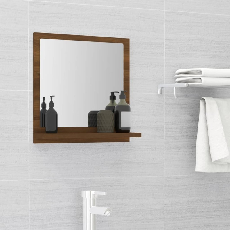 Miroir de bain Chêne marron 40x10,5x37 cm Bois d'ingénierie Miroir de bain Chêne marron 40x10,5x37 cm Bois d'ingénierie
