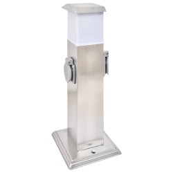 Pilier de prise de jardin avec lampe Acier inoxydable 