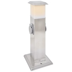 Pilier de prise de jardin avec lampe Acier inoxydable 