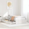 Cadre de lit sans matelas blanc 90x200 cm bois de pin massif 