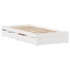 Cadre de lit sans matelas blanc 90x200 cm bois de pin massif 