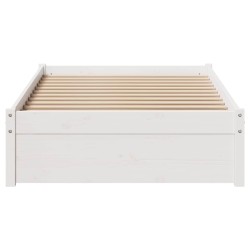 Cadre de lit sans matelas blanc 90x200 cm bois de pin massif 