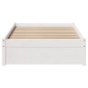Cadre de lit sans matelas blanc 90x200 cm bois de pin massif 