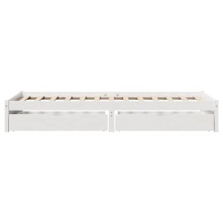 Cadre de lit sans matelas blanc 90x200 cm bois de pin massif 