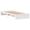 Cadre de lit sans matelas blanc 90x200 cm bois de pin massif 