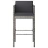 Tabourets de bar lot de 2 avec coussins gris résine tressée 