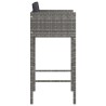 Tabourets de bar lot de 2 avec coussins gris résine tressée 