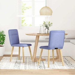 Chaises à manger lot de 2 bleu jean tissu 