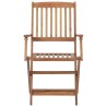 Chaises pliables de jardin lot de 6 avec coussins Bois d'acacia 
