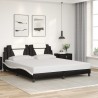 Cadre de lit avec LED sans matelas noir et blanc 180x200 cm 