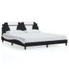Cadre de lit avec LED sans matelas noir et blanc 180x200 cm 